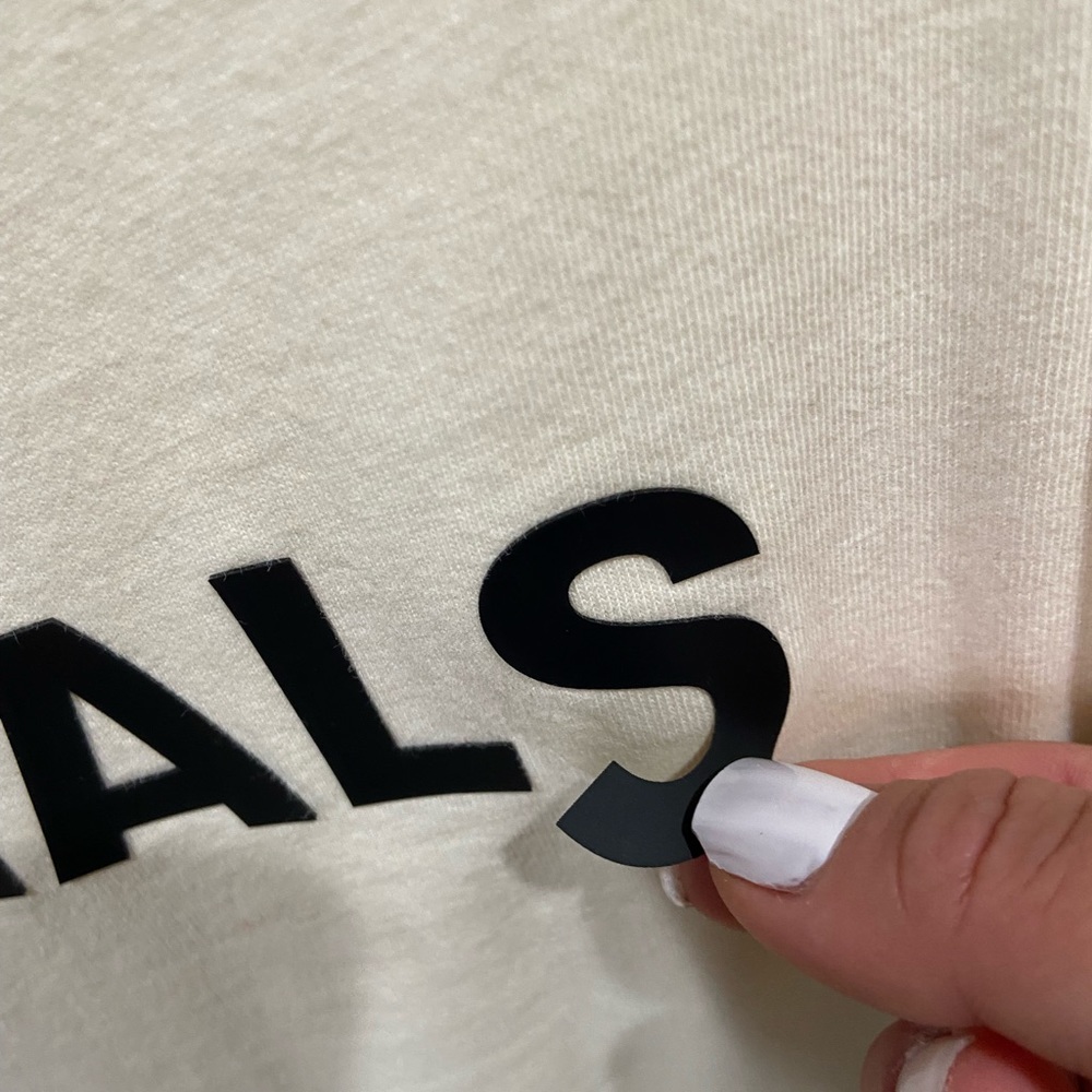 Essentials Cream Short Sleeve Tee - Picture 4 of 6